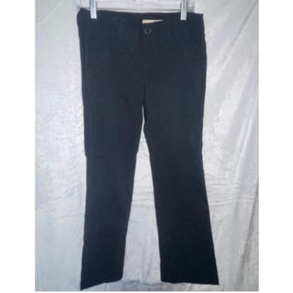 DKNY Jeans Petites Women Size 4P 30x29 Black Wide Leg Back Pocket Button